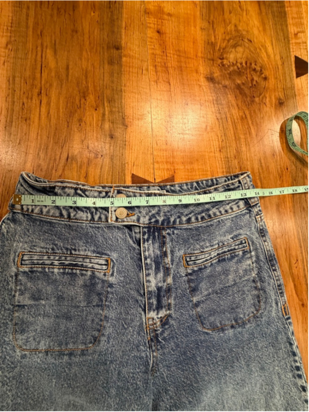 Habitual Wide Leg Denim Jeans High Rise Trouser Cargo Pockets Medium Wash 6/28 - Picture 8 of 13